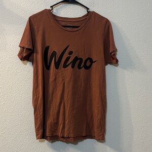 Bandit Brand Brown Graphic Tee with Black 'Wino' Print